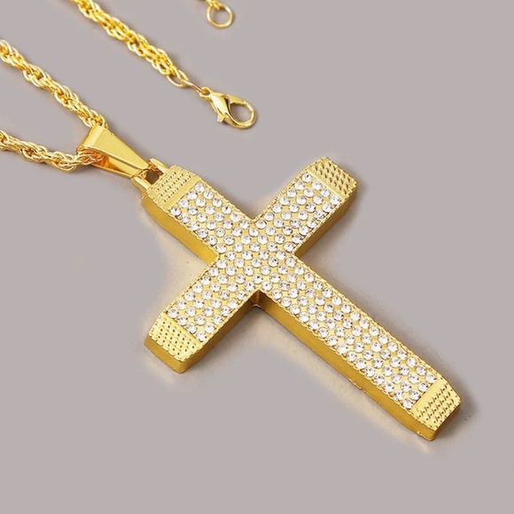 Simple Cross Hip Hop Necklace Exaggerated Pendant Necklace - Picture 8 of 10